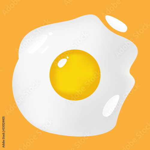 omelette on a yellow background, vector illustration. delicious scrambled eggs for breakfast. quick snacks. glamorous and satisfying, aesthetic morning meal.