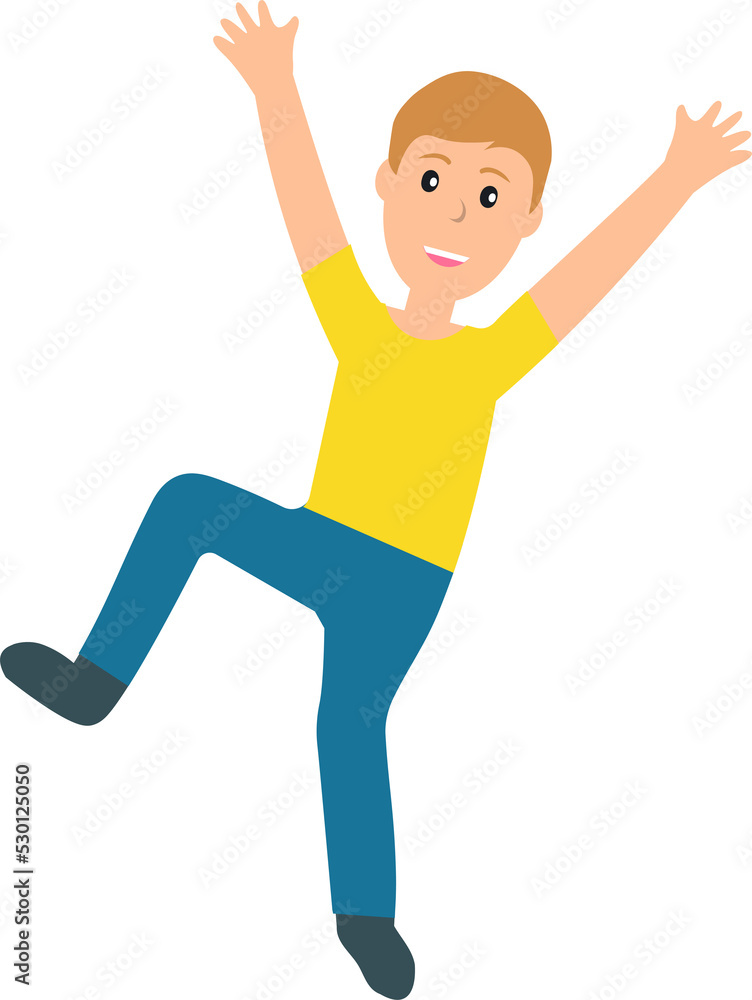 Young Men in different poses. Isolated illustration Young Men in different poses. Isolated illustration