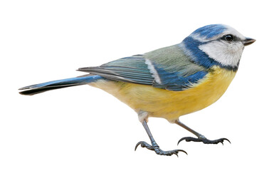 Blue Tit (Cyanistes caeruleus), Titmouse isolated in PNG, with transparent background