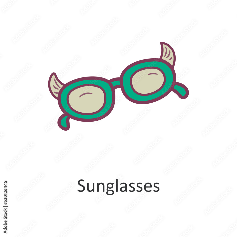 Sunglasses vector filled outline Icon Design illustration. Holiday Symbol on White background EPS 10 File
