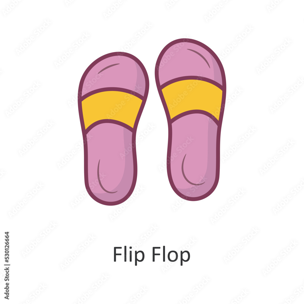 Flip Flop vector filled outline Icon Design illustration. Holiday Symbol on White background EPS 10 File