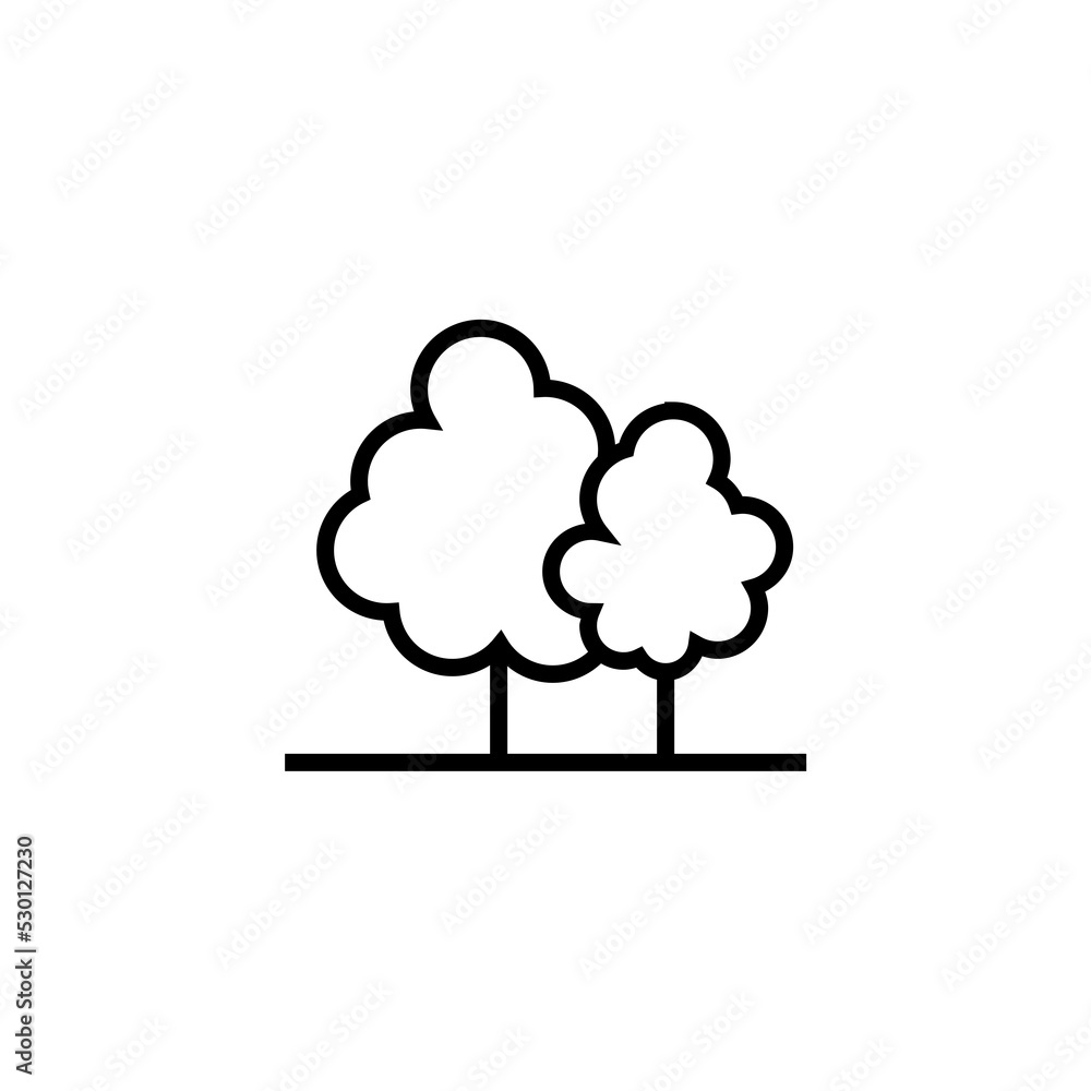 Trees line icon isolated on white background Trees line icon isolated on white background