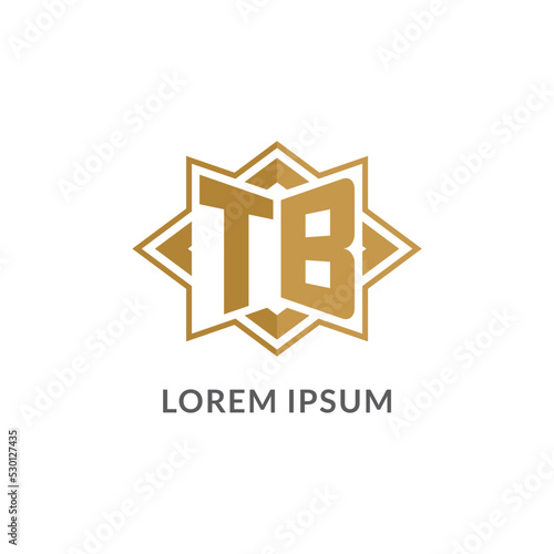 Initial letter TB logo monogram with eight point star style design ideas