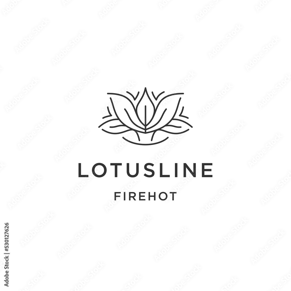 Lotus line logo icon design template flat vector