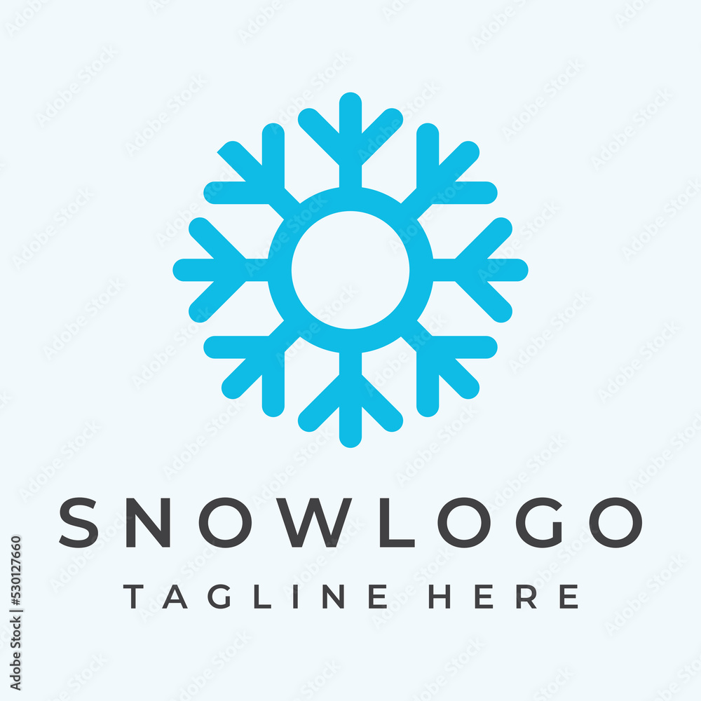 Logo template design abstract blue snowflake or cold elements with outline.Logo for winter,icons,ice,cold. Logo template design abstract blue snowflake or cold elements with outline.Logo for winter,icons,ice,cold.