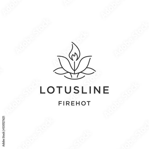 Lotus candle logo icon design template flat vector