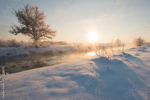 winter landscape with snow and trees © eagle130870