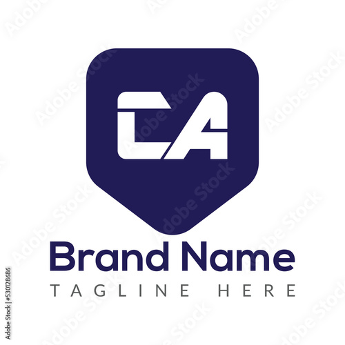 Abstract CA letter modern initial lettermarks logo design	