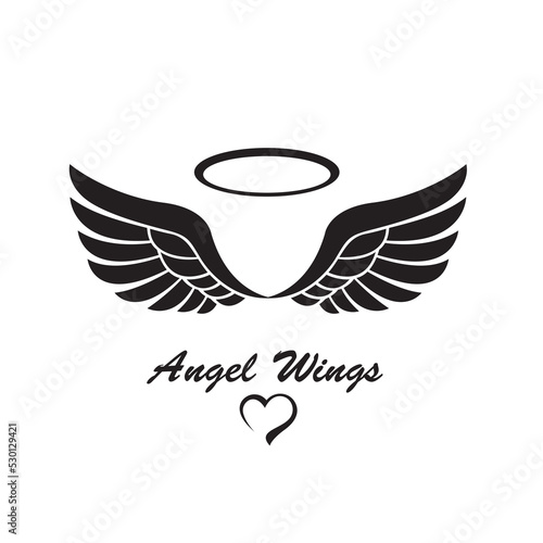 angel wings icon isolated on white background