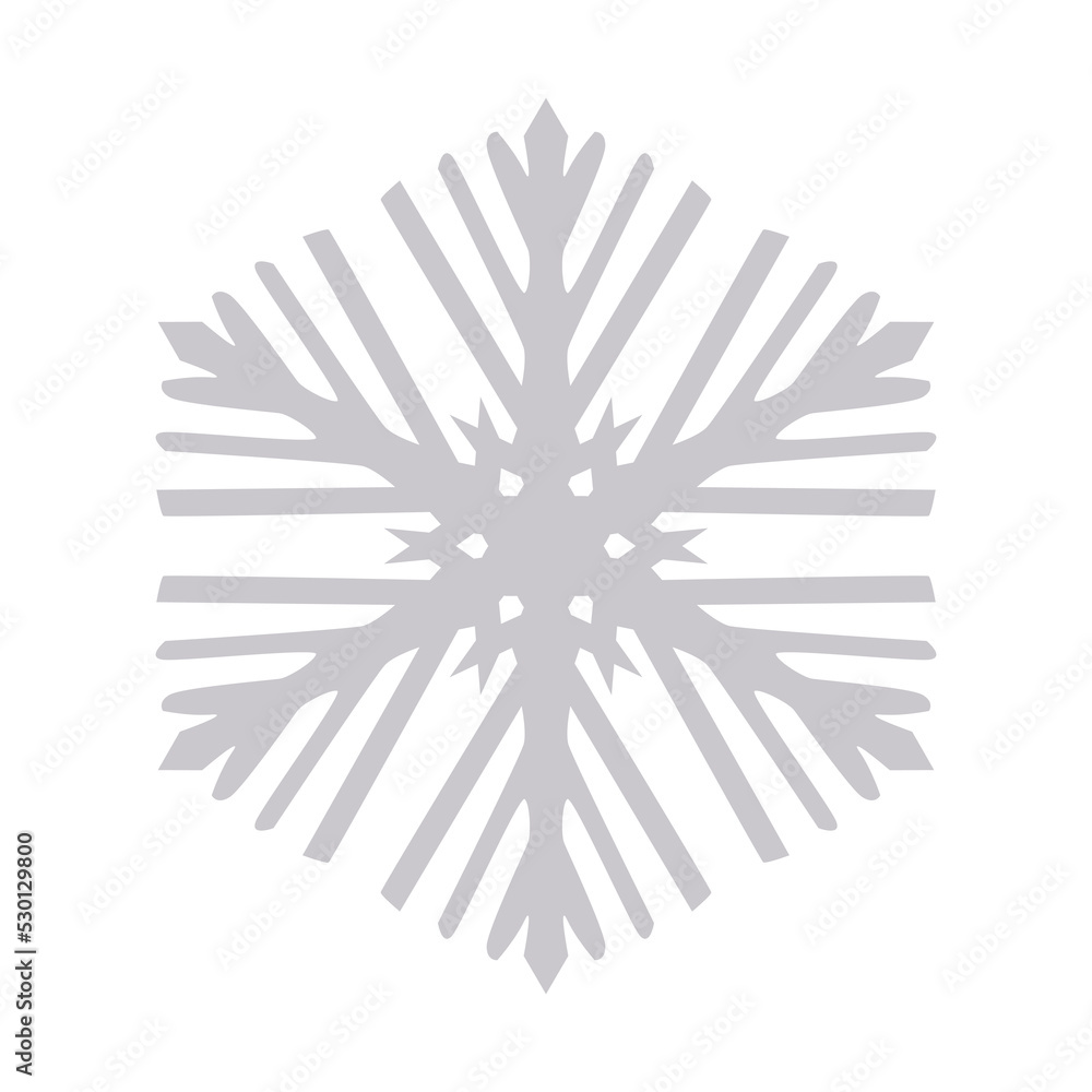 Obraz premium Snowflake vector graphics on a white background cut out of paper , 6 rays.