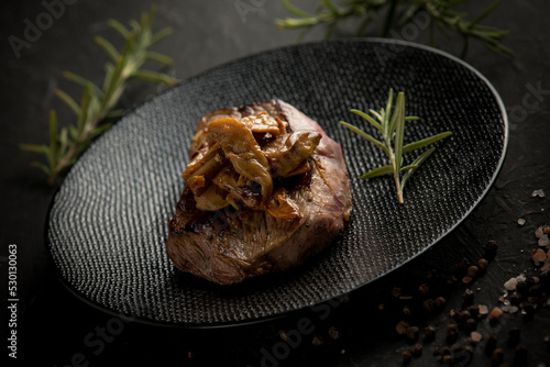 grilled tenderloin with boletus mushroom #530130063