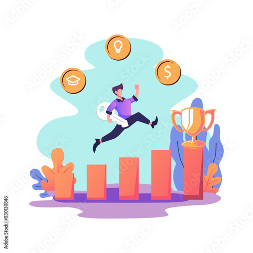 Key to succes flat style illustration vector design