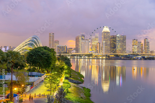Downtown city skyline at the marina bay  cityscape of Singapore