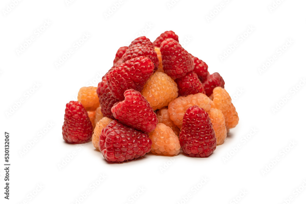 Tasty raspberries isolated on white background. Tasty raspberries isolated on white background.