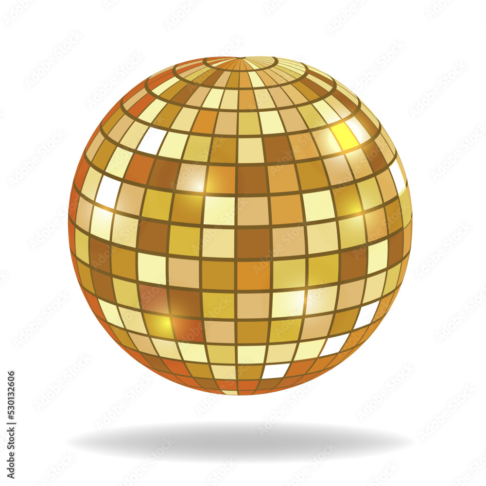 Golden disco ball background Royalty Free Vector Image