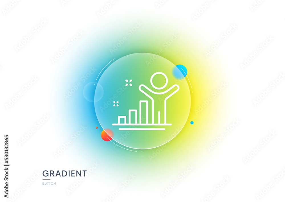 Winner line icon. Gradient blur button with glassmorphism. Best results sign. First place symbol. Transparent glass design. Winner line icon. Vector Winner line icon. Gradient blur button with glassmorphism. Best results sign. First place symbol. Transparent glass design. Winner line icon. Vector