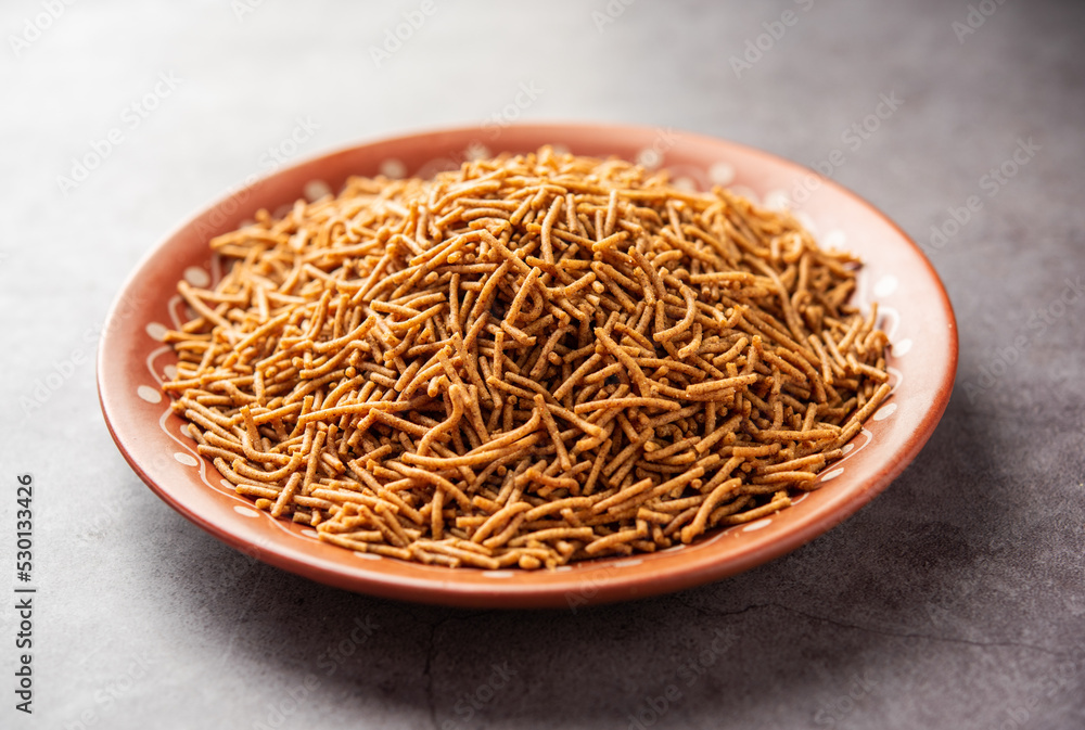 Nachni or Ragi Sev is a delicious crispy noodle made from finger millets, healthy Indian food