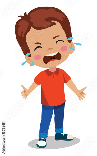 sad crying cute little boy