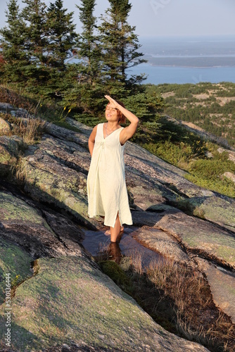 barefoot girl on rocks 