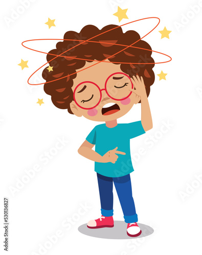 dizzy sick and unhappy child