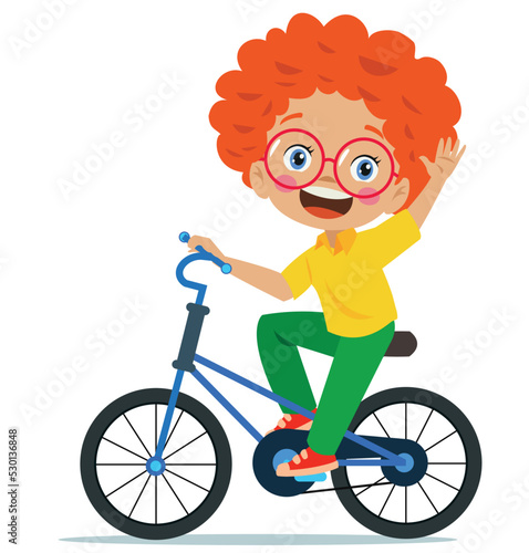 cute little boy riding a bike