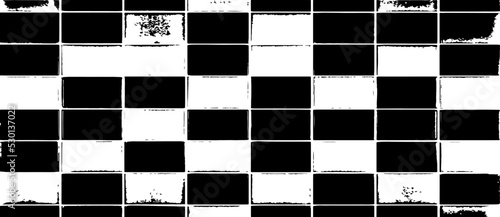 Rough, irregular texture composed of monochrome geometric elements. Overlay distressed grunge background. Abstract vector illustration. Isolated on white background. EPS10