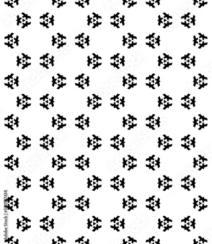 Black and white seamless pattern texture. Greyscale ornamental graphic design. Mosaic ornaments. Pattern template. Vector illustration. EPS10.