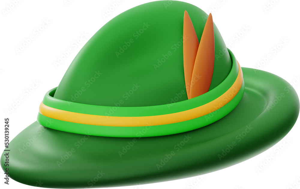 Fototapeta premium oktoberfest germany festival hat icon 3d rendering transparent background png