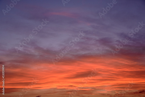 Fototapeta Naklejka Na Ścianę i Meble -  Sky light after sunset. orange background, clouds
