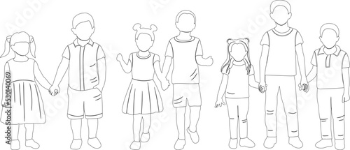 kids sketch ,outline isolated vector
