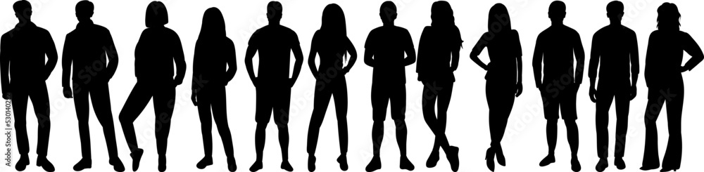 silhouette people on white background ,isolated vector