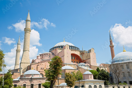 Beautiful view on the Hagia Sophia mosque in Istanbul, Sultanahm