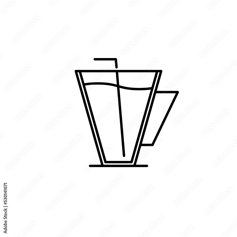 coffee cup icon with straw on white background. simple, line, silhouette and clean style. black and white. suitable for symbol, sign, icon or logo coffee cup icon with straw on white background. simple, line, silhouette and clean style. black and white. suitable for symbol, sign, icon or logo