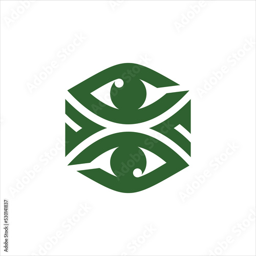 letter c logo vector eye template