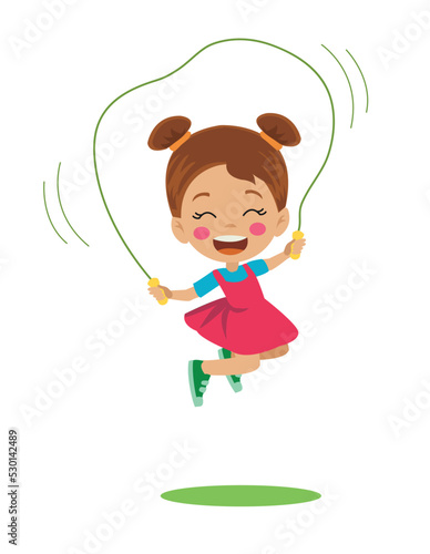 Cute Girl Playing Jump Rope