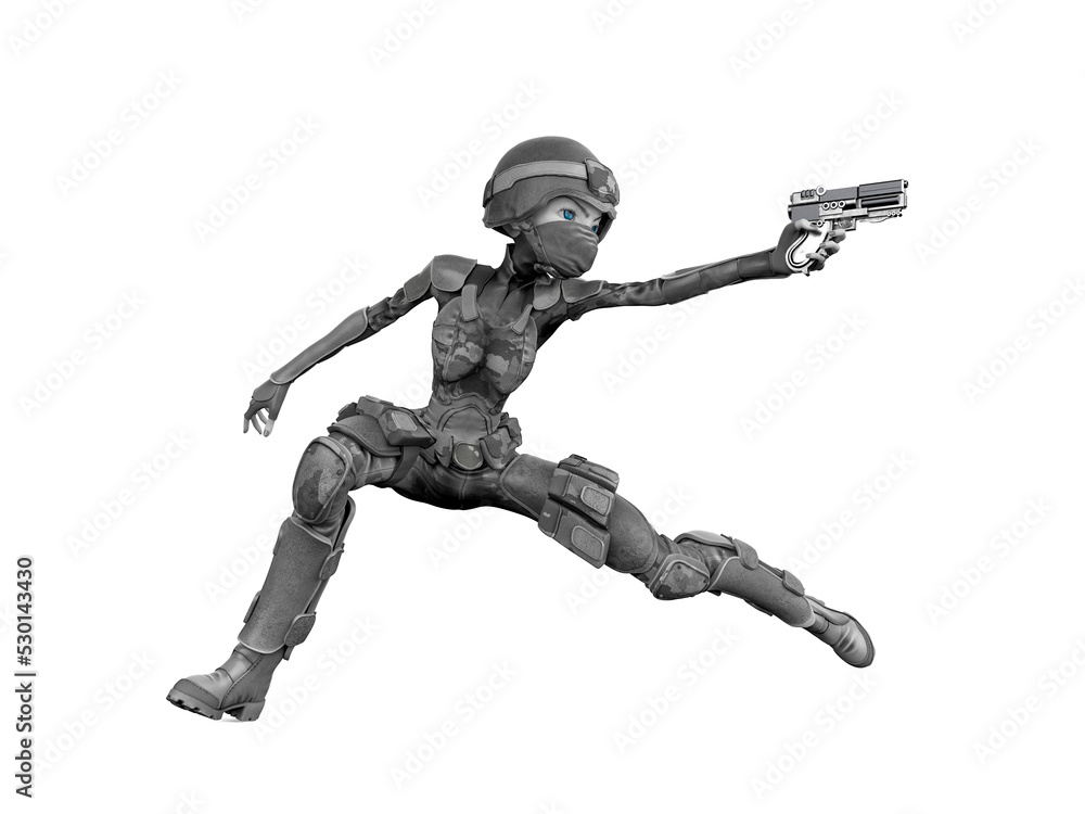 soldier girl cartoon girl in action with a gun soldier girl cartoon girl in action with a gun