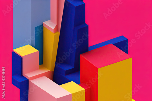 Abstract cube geometry 3D Render 