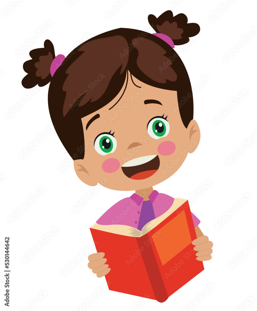 cute girl reading a book