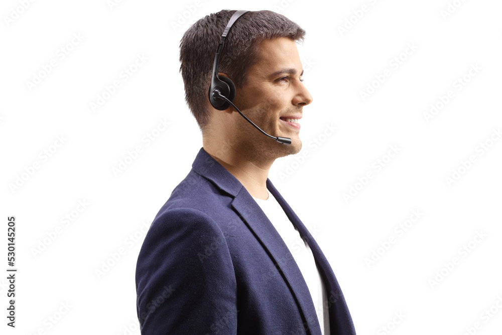 Profile shot of a young male dispatch Profile shot of a young male dispatch