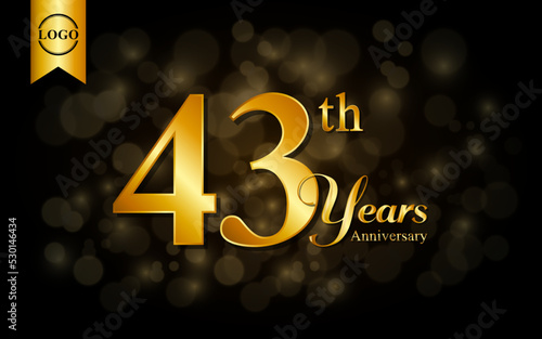 43th anniversary template design. for booklet, leaflet, magazine, brochure poster, banner, web, invitation or greeting card. Vector illustrations. photo