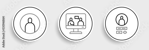 Set line Create account screen, and Online education icon. Vector
