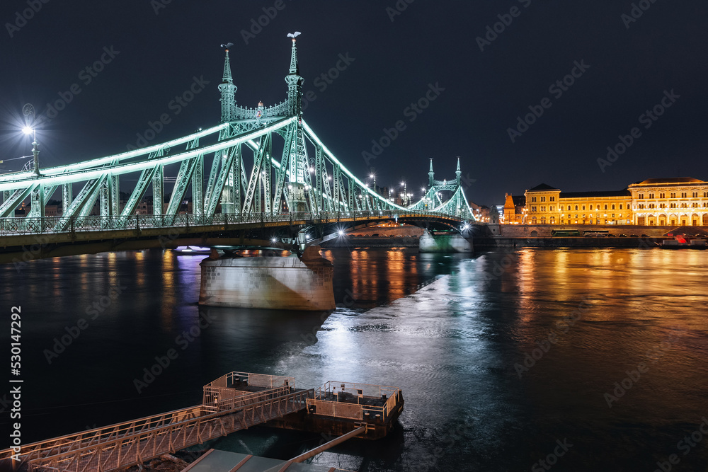 budapest night bridge of freedom