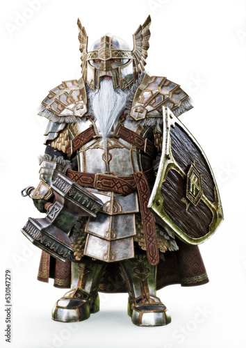 Φωτογραφία The mighty dwarf stands ready for battle to defend his homeland