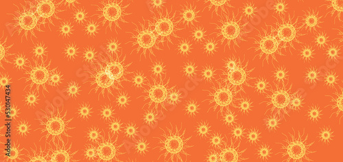 Abstract bacteria symbol yellow background