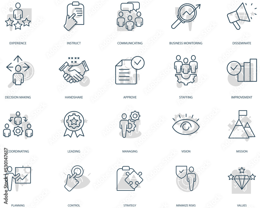 Business Management icons set. Set of editable stroke icons.Vector set of Business Management Business Management icons set. Set of editable stroke icons.Vector set of Business Management