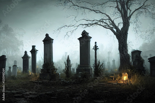 cemetery at night photo