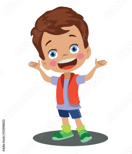 Cute Happy Boy Making What Happened Sign