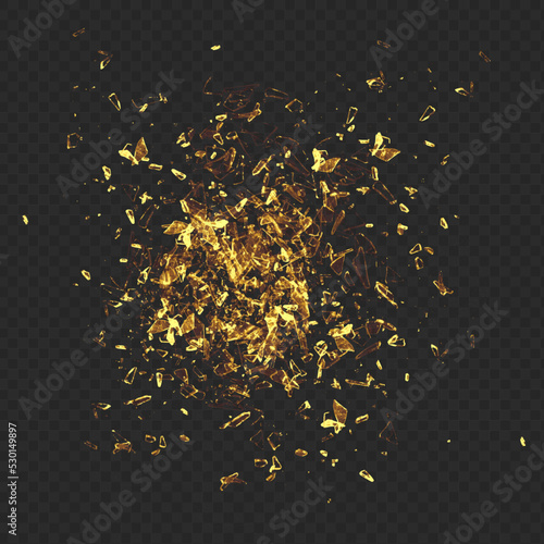 Gold sand. Gold powder dust.