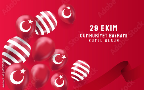 Republic of Turkey Celebration Card and Greeting Message Poster and banner