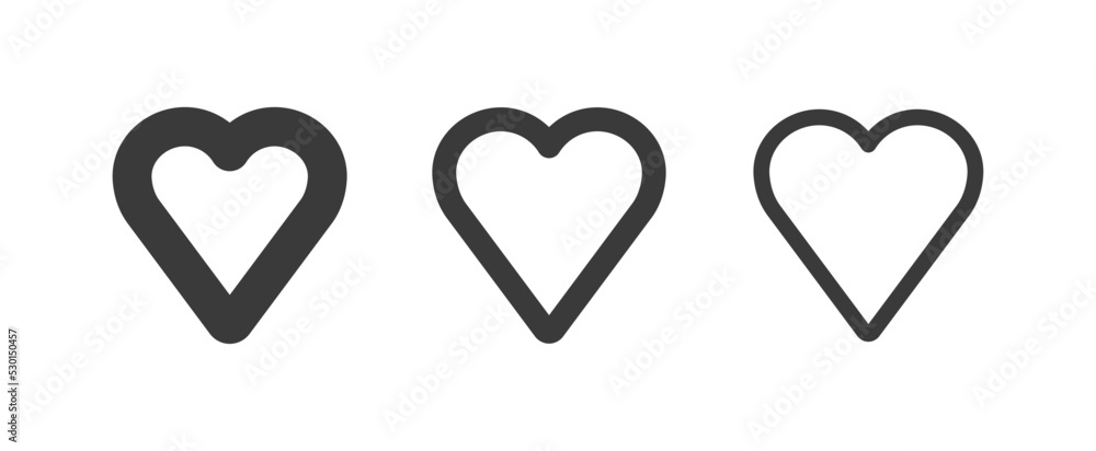 Heart vector icons. Set of love symbols. Isolated pictograms. Valentine's day design elements. Heart vector icons. Set of love symbols. Isolated pictograms. Valentine's day design elements.